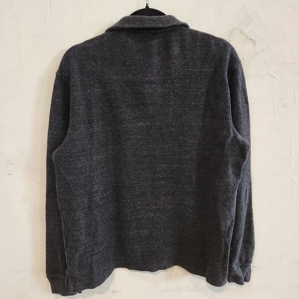 Polo Ralph Lauren Men’s L Charcoal Gray Quarter Zip Pullover Luxury Sweater